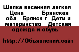 Шапка весенняя легкая › Цена ­ 100 - Брянская обл., Брянск г. Дети и материнство » Детская одежда и обувь   